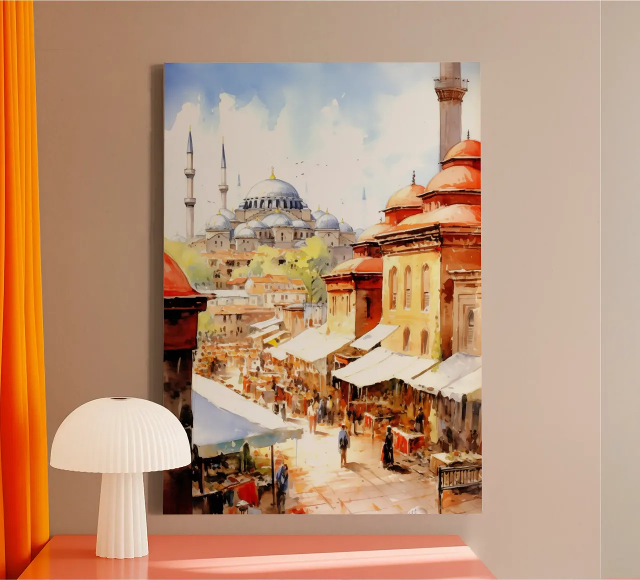 Istanbul Turchia tela con Cornice a cassetta da Cyberpunk Canvas