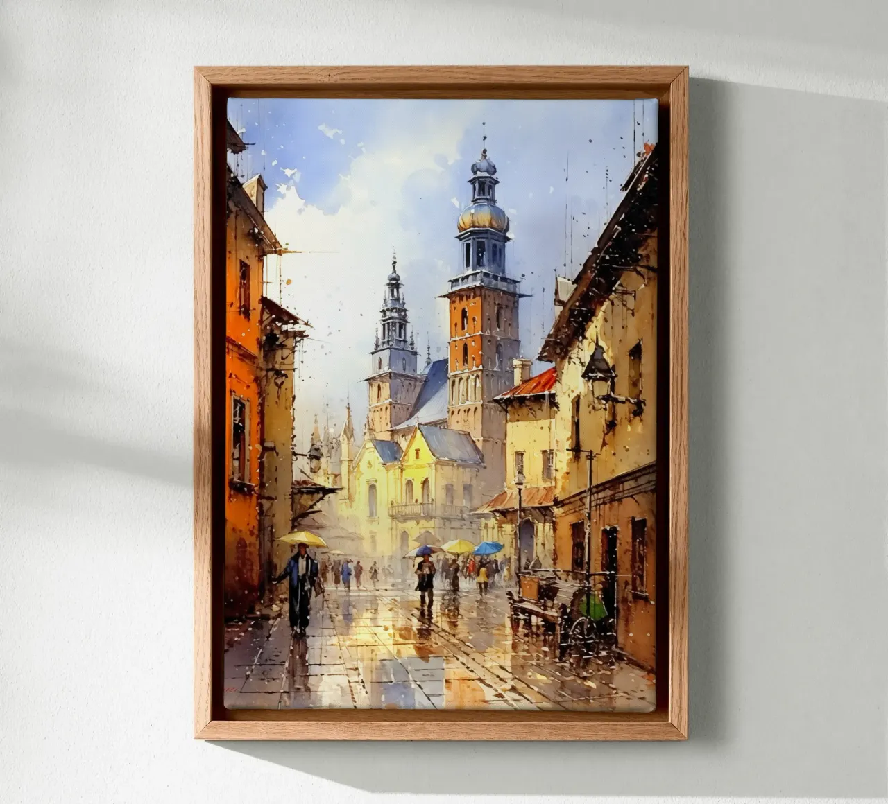 Cracovia Polonia tela con Cornice a cassetta da Cyberpunk Canvas