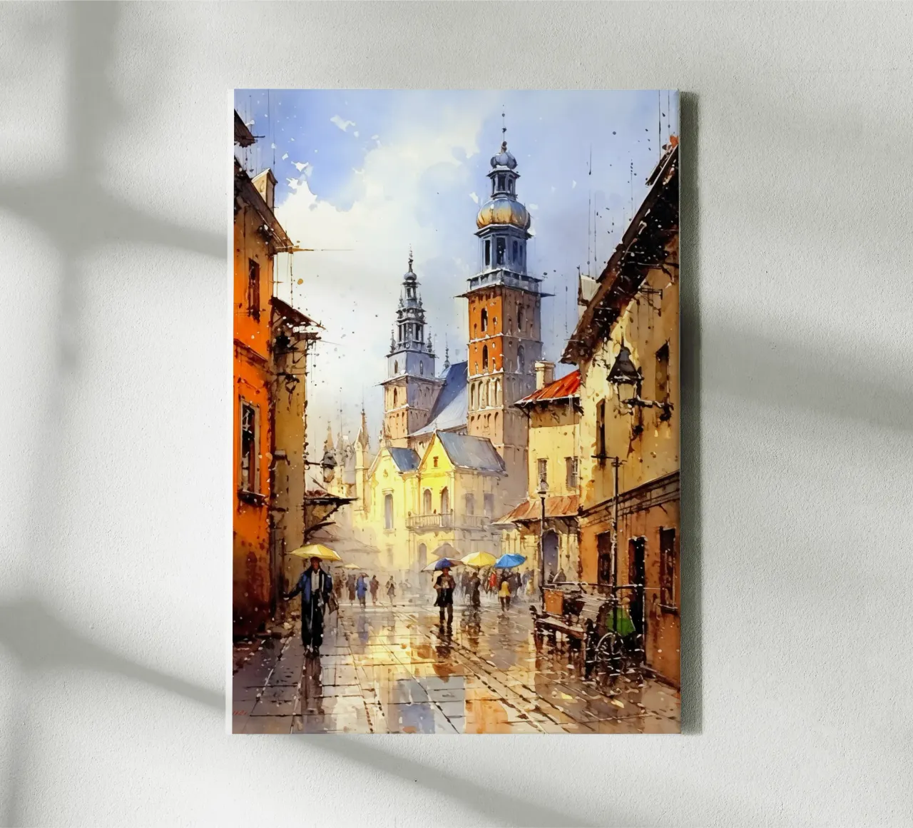 Cracovia Polonia tela con Cornice a cassetta da Cyberpunk Canvas