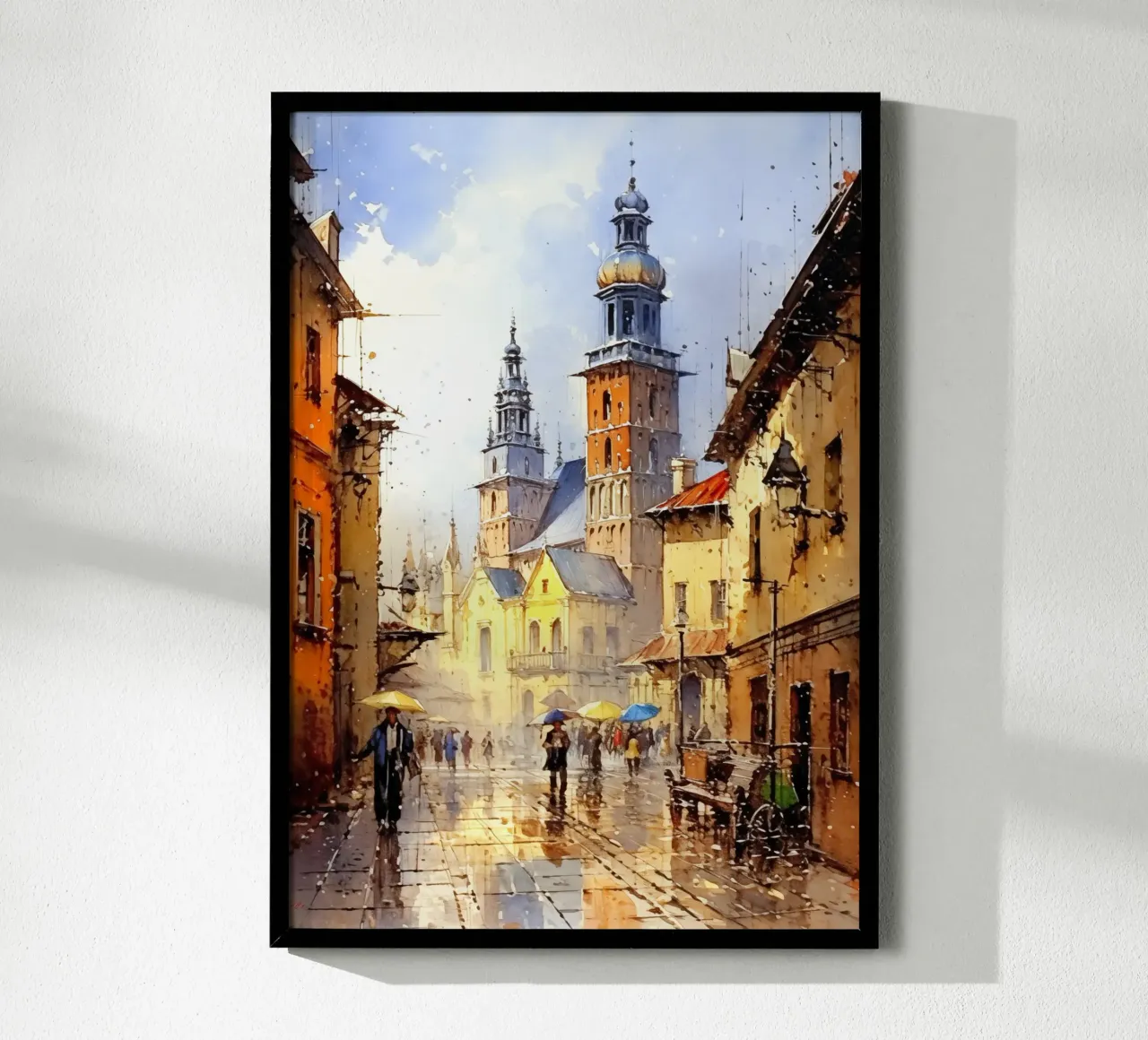 Cracovia Polonia poster con telaio in alluminio da Cyberpunk Canvas