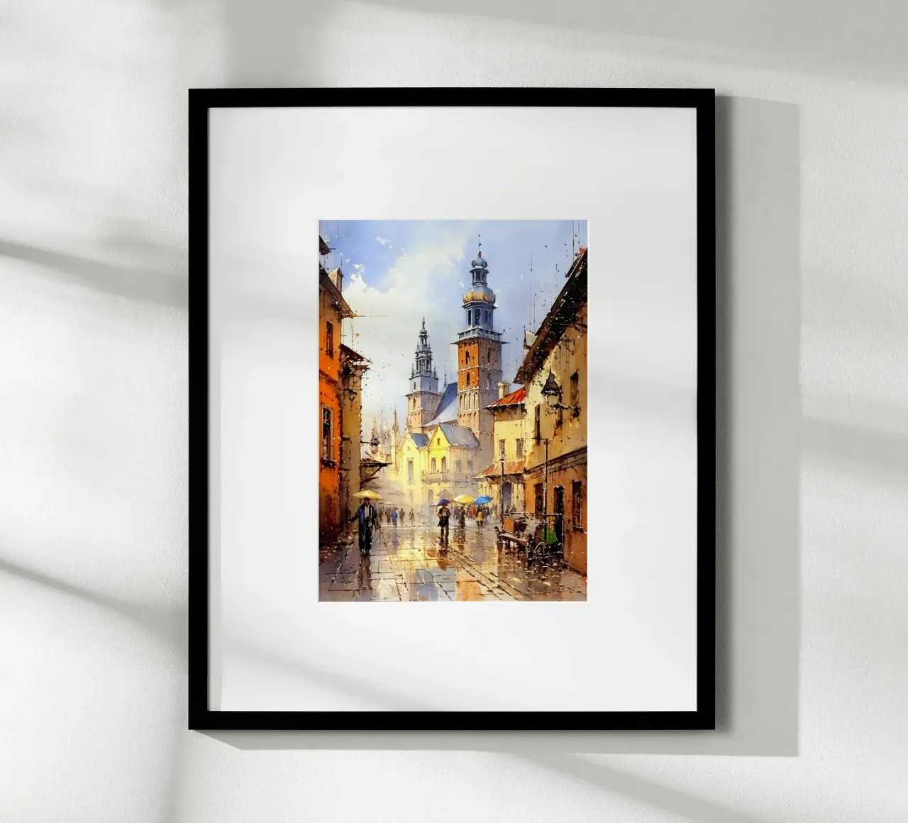 Cracovia Polonia poster con telaio in alluminio da Cyberpunk Canvas