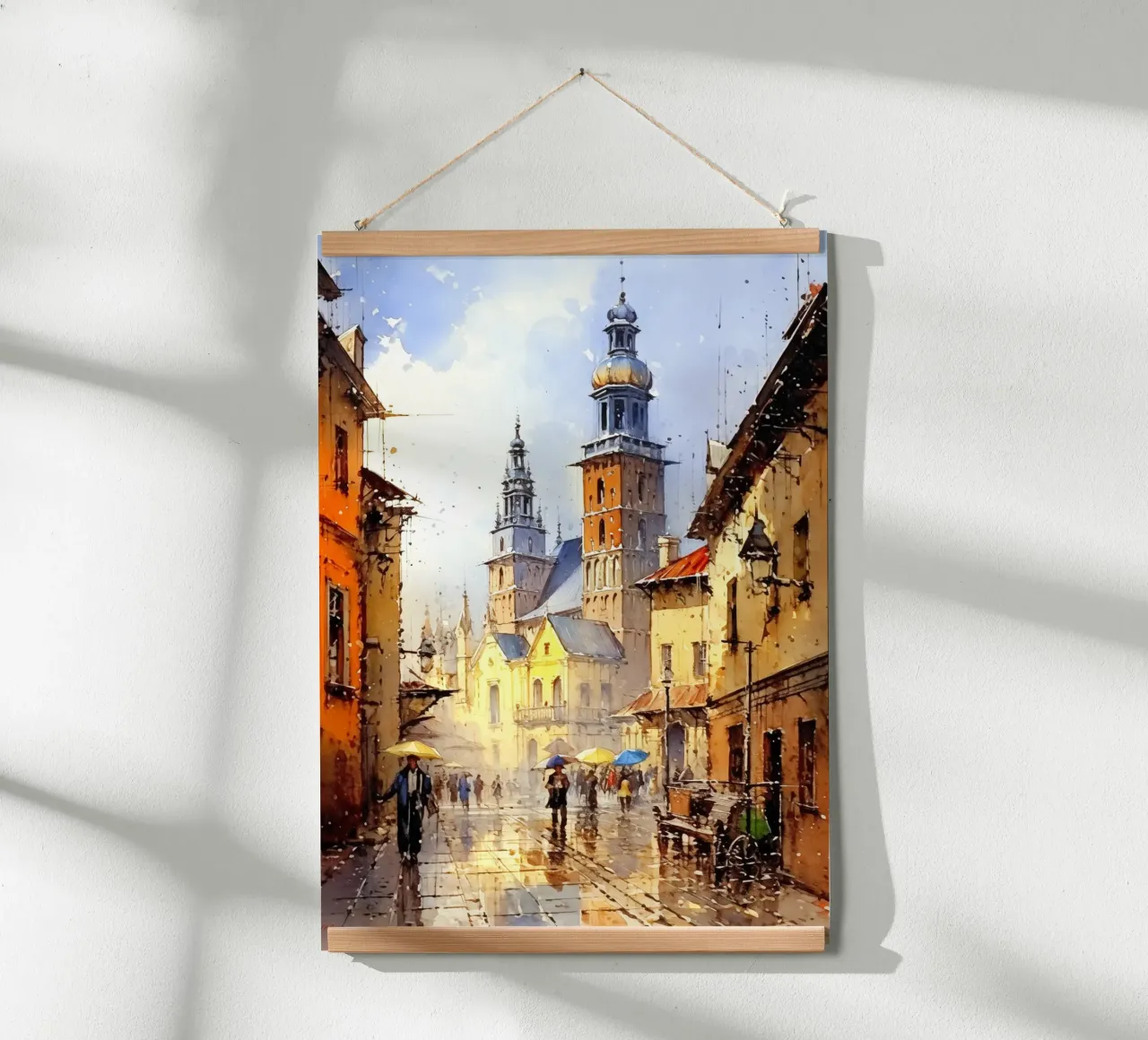 Cracovia Polonia poster con telaio in alluminio da Cyberpunk Canvas