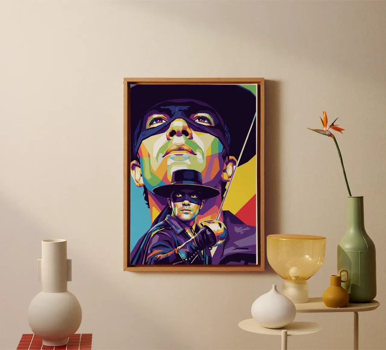 Antonio Banderas - The Mask Of Zorro canvas with Floater frame by Hantamrata