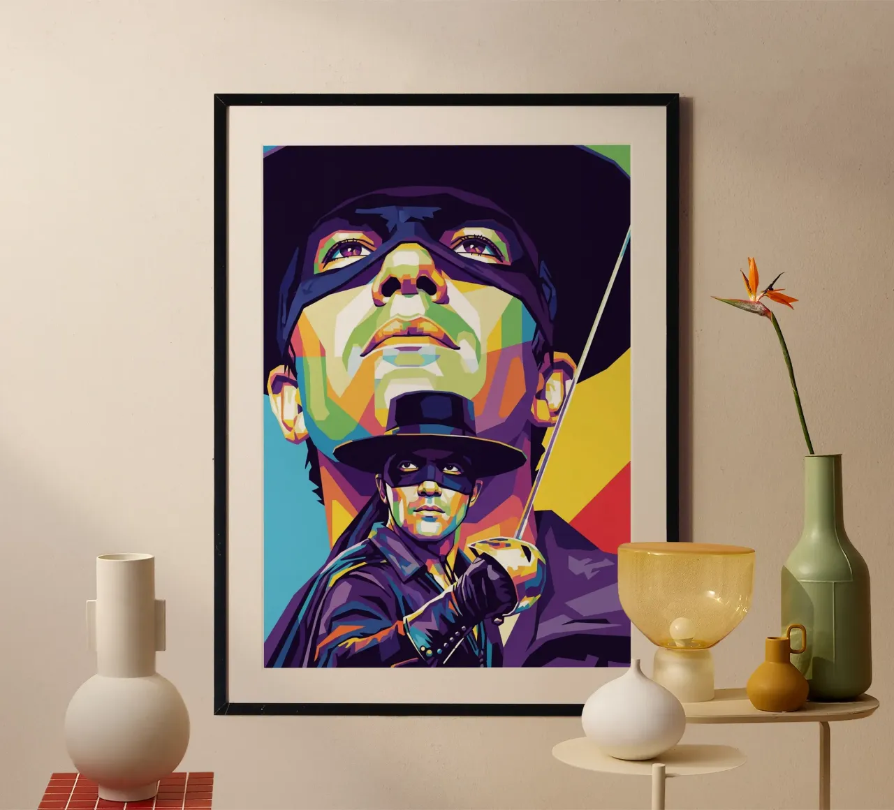 Antonio Banderas - The Mask Of Zorro poster with aluminum frame by Hantamrata
