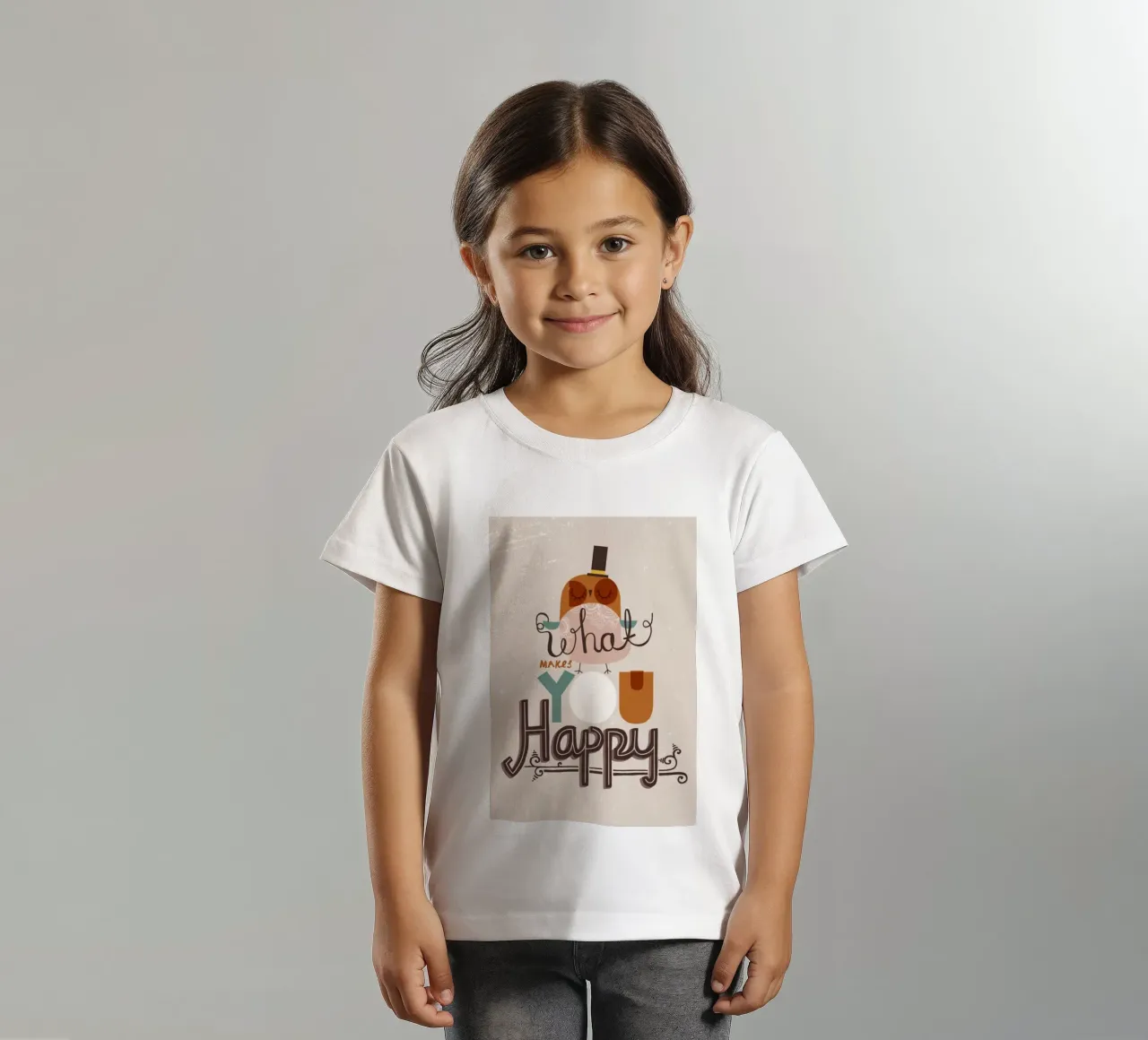 cosa ti rende felice t-shirt bambini da art quots shop