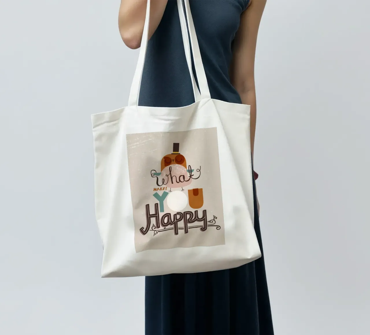 cosa ti rende felice borsa in juta da art quots shop