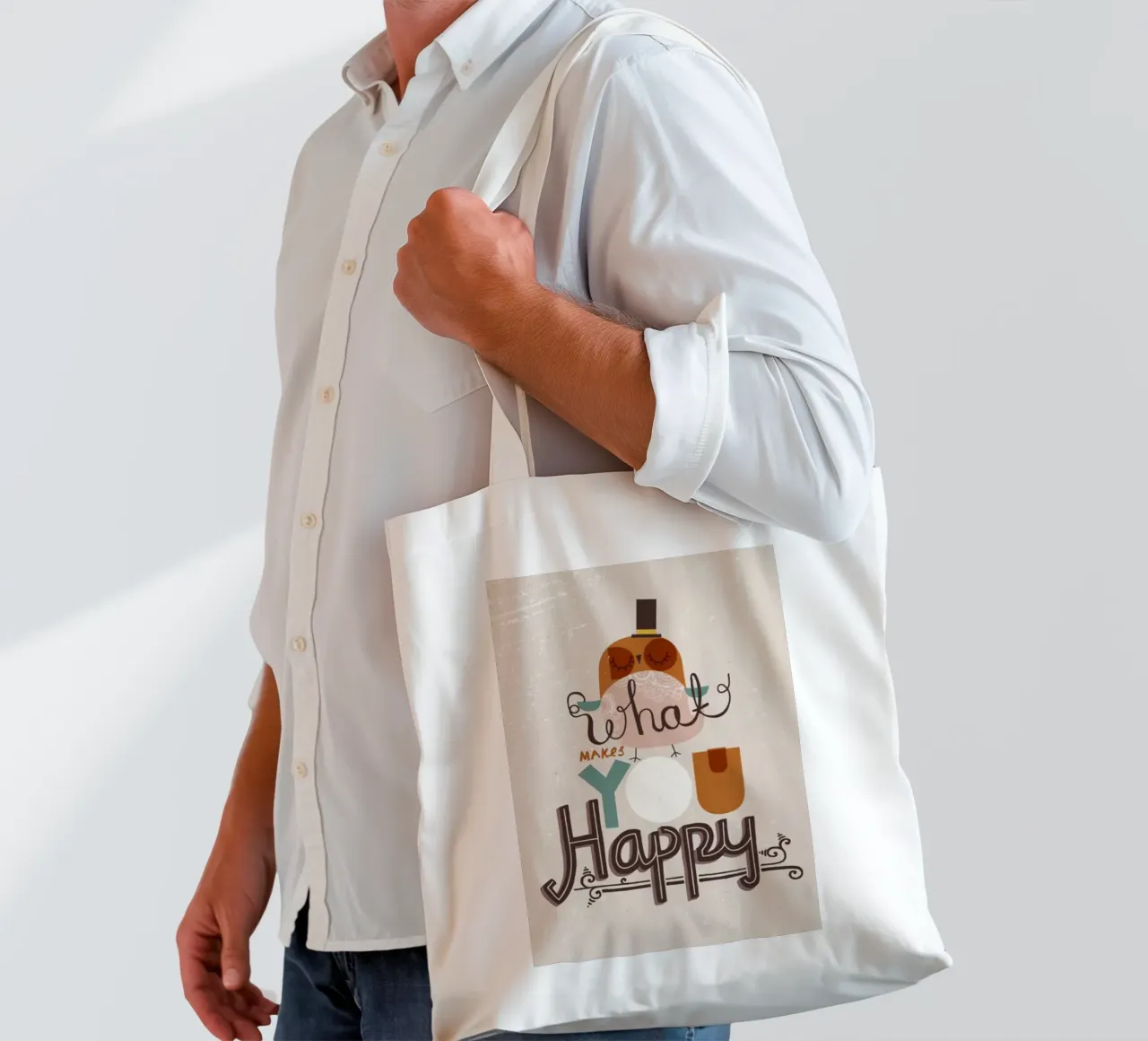 cosa ti rende felice borsa in juta da art quots shop