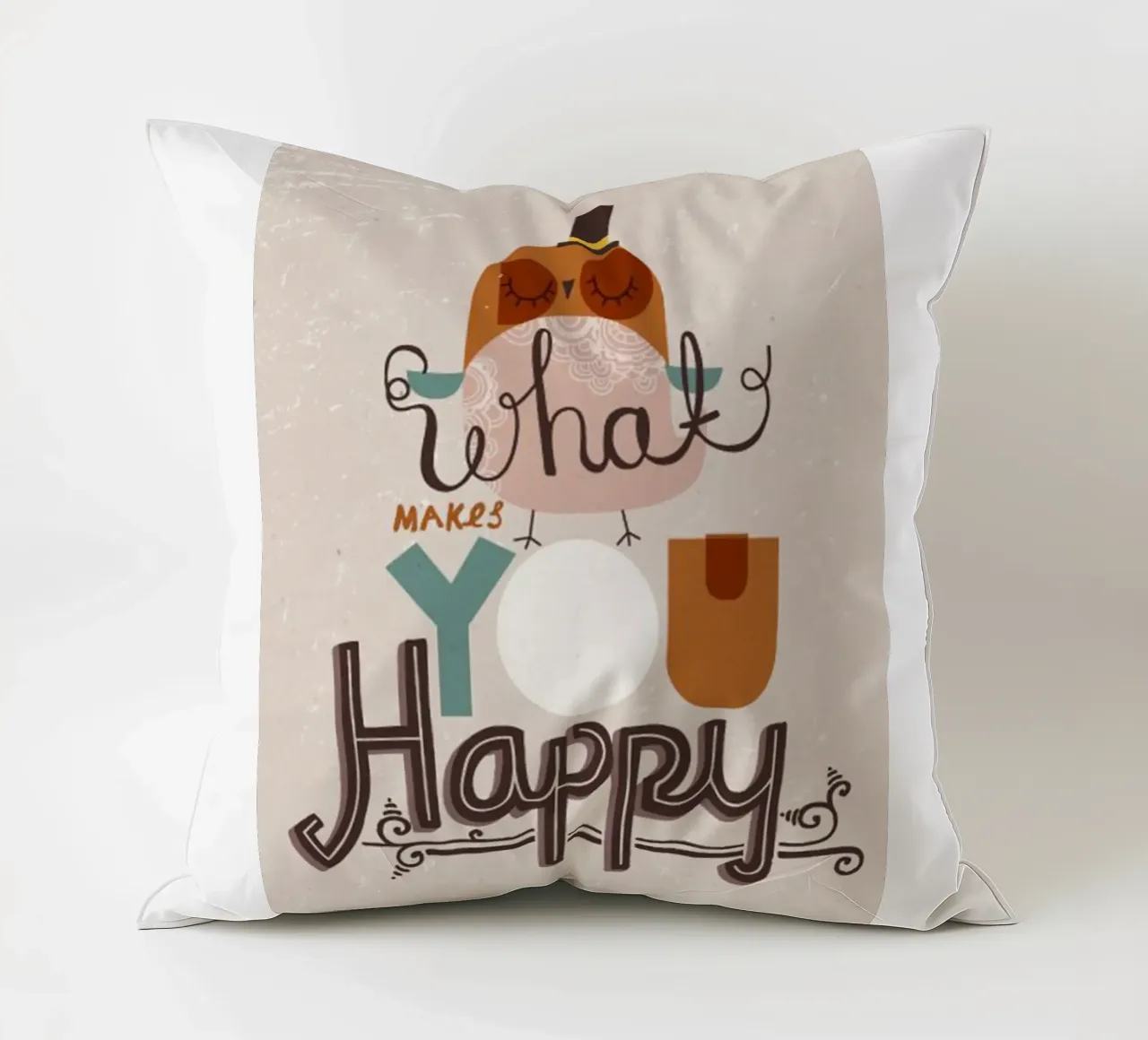 cosa ti rende felice cuscino da art quots shop