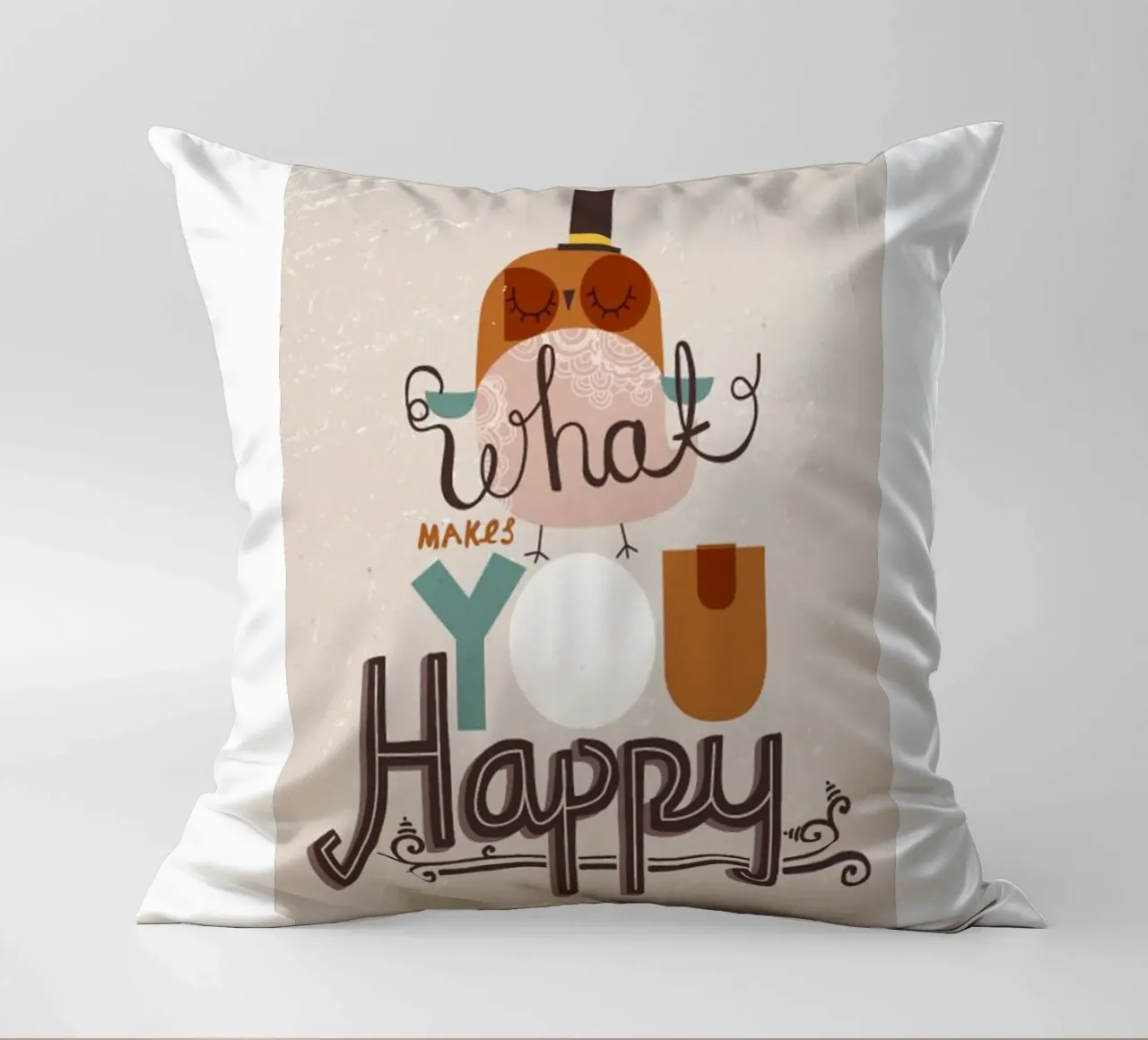 cosa ti rende felice cuscino da art quots shop