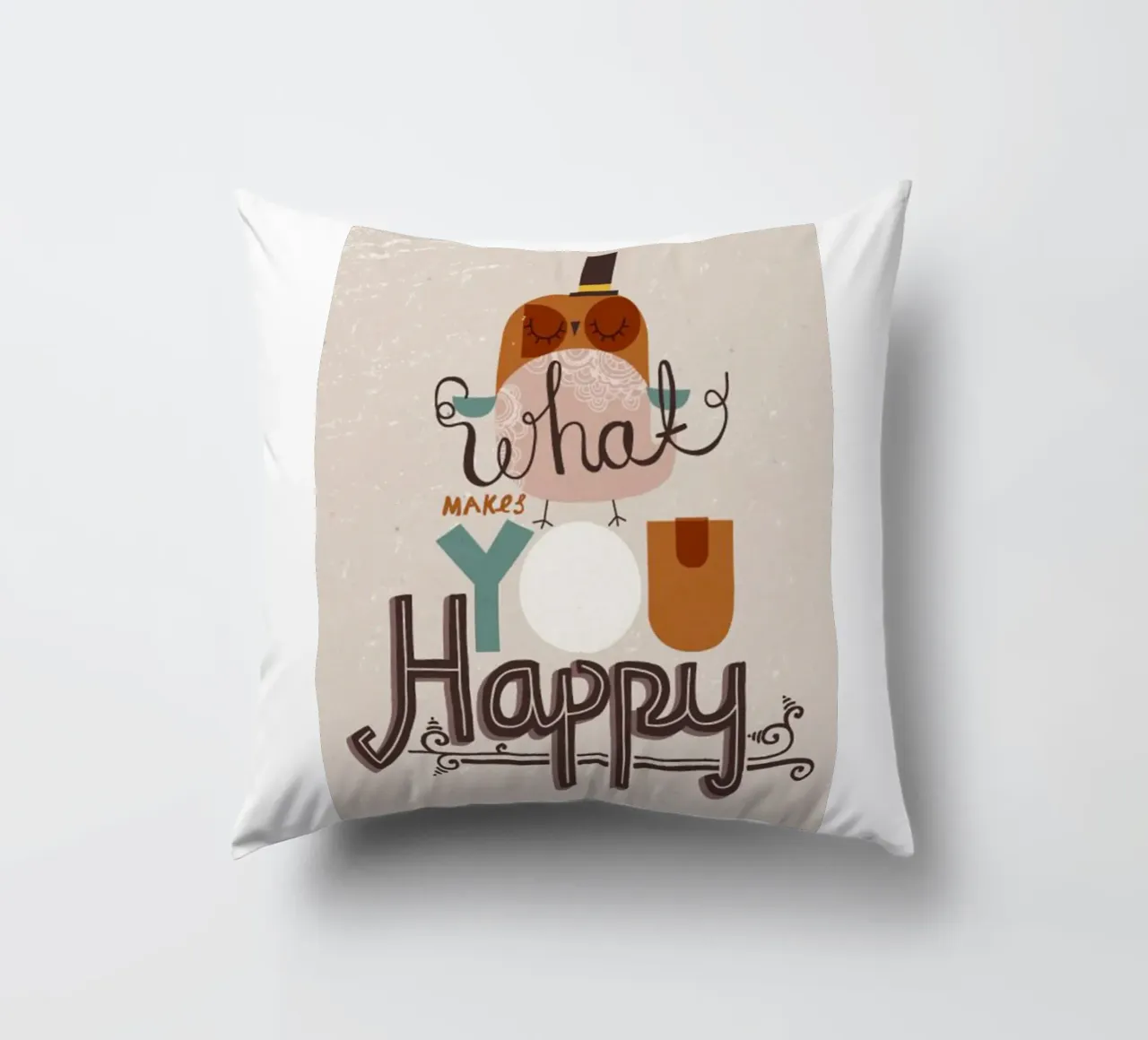 cosa ti rende felice cuscino da art quots shop