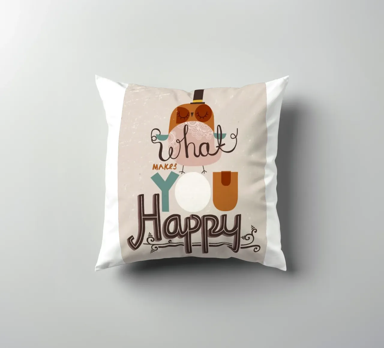 cosa ti rende felice cuscino da art quots shop