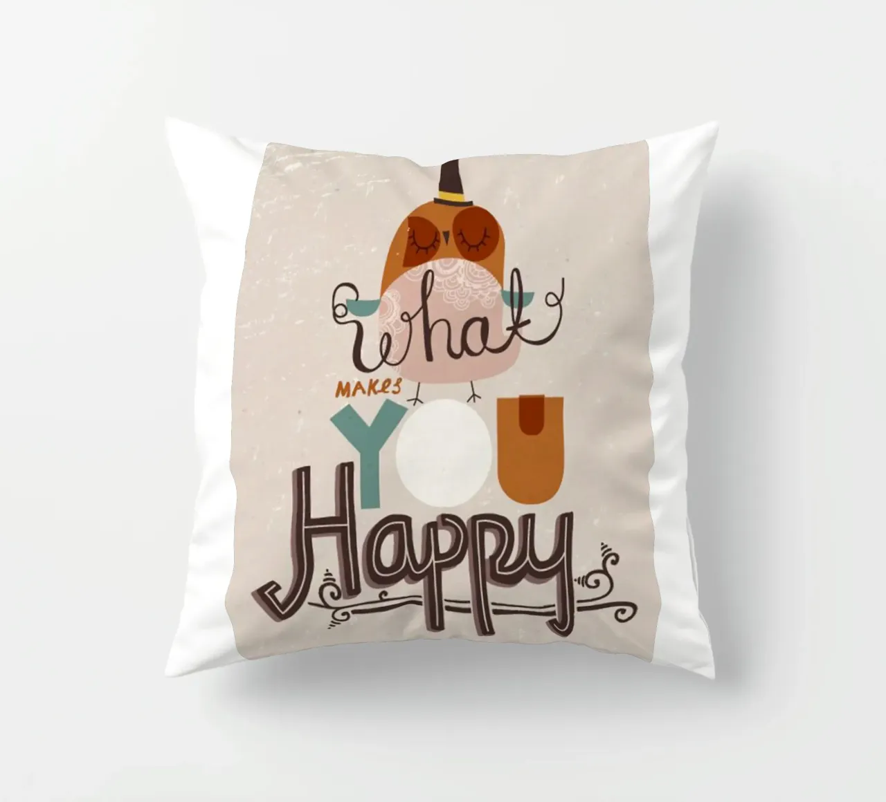 cosa ti rende felice cuscino da art quots shop