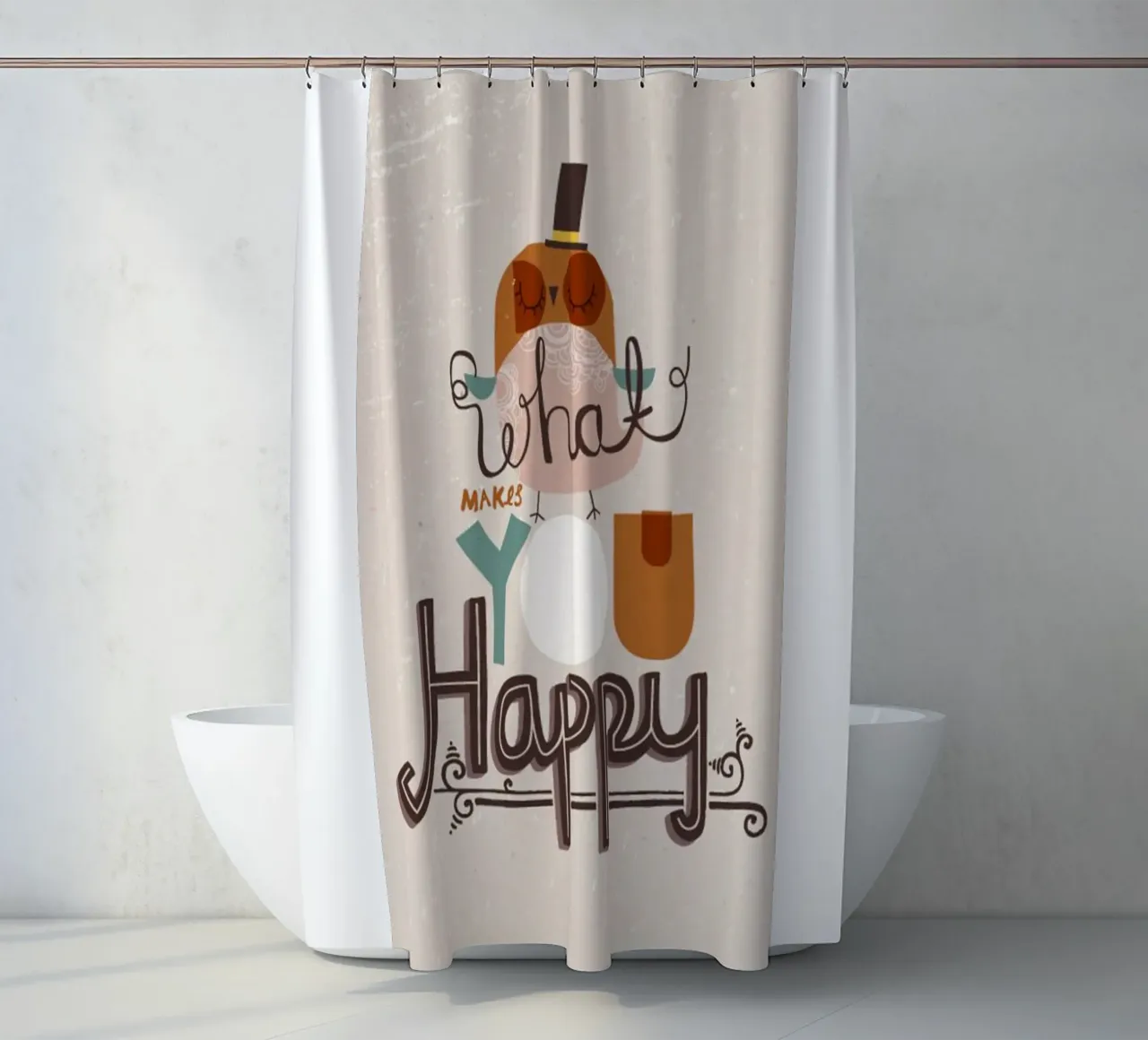 cosa ti rende felice tenda da doccia da art quots shop