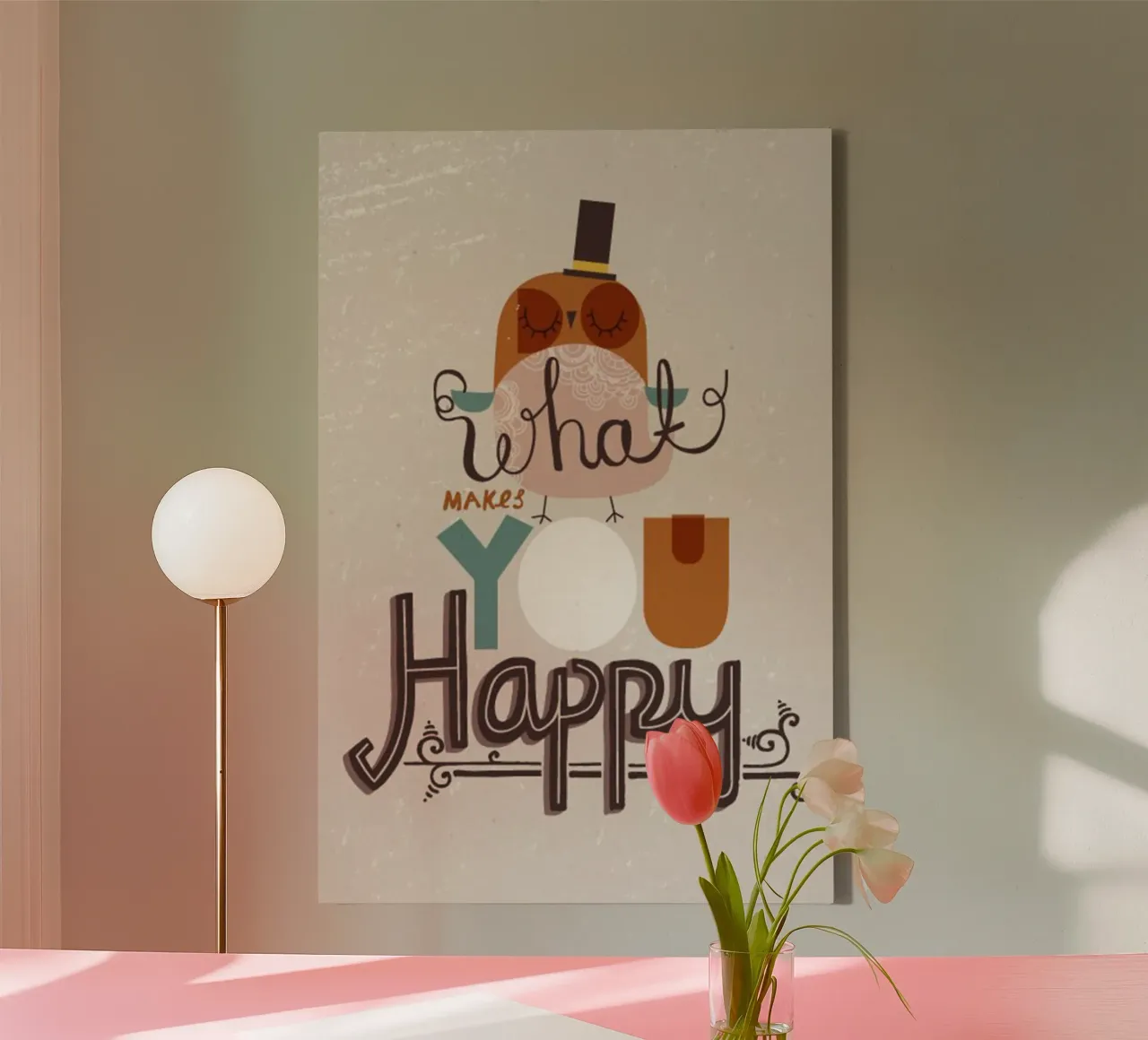 cosa ti rende felice tela con Cornice a cassetta da art quots shop
