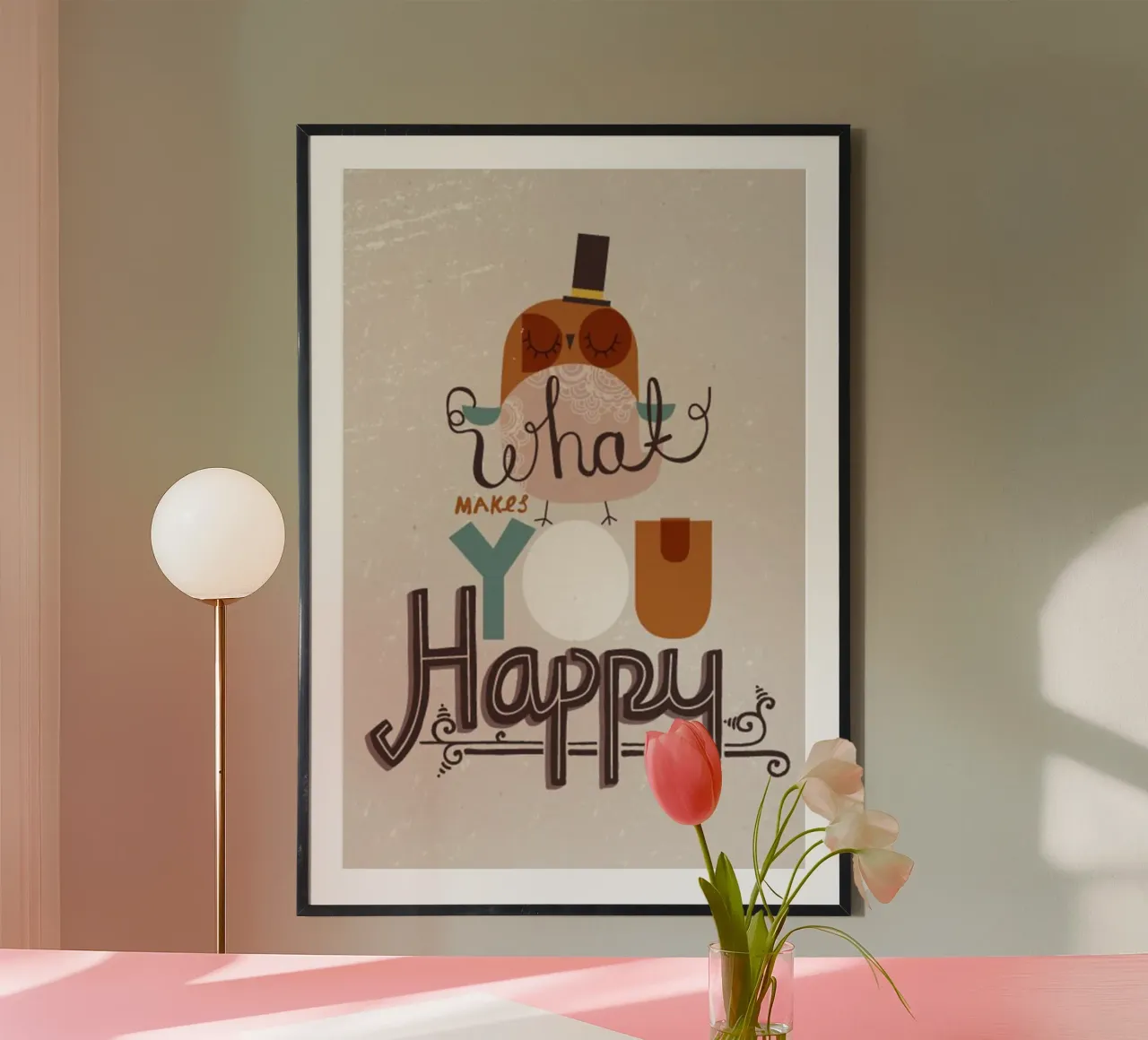 cosa ti rende felice poster con telaio in alluminio da art quots shop