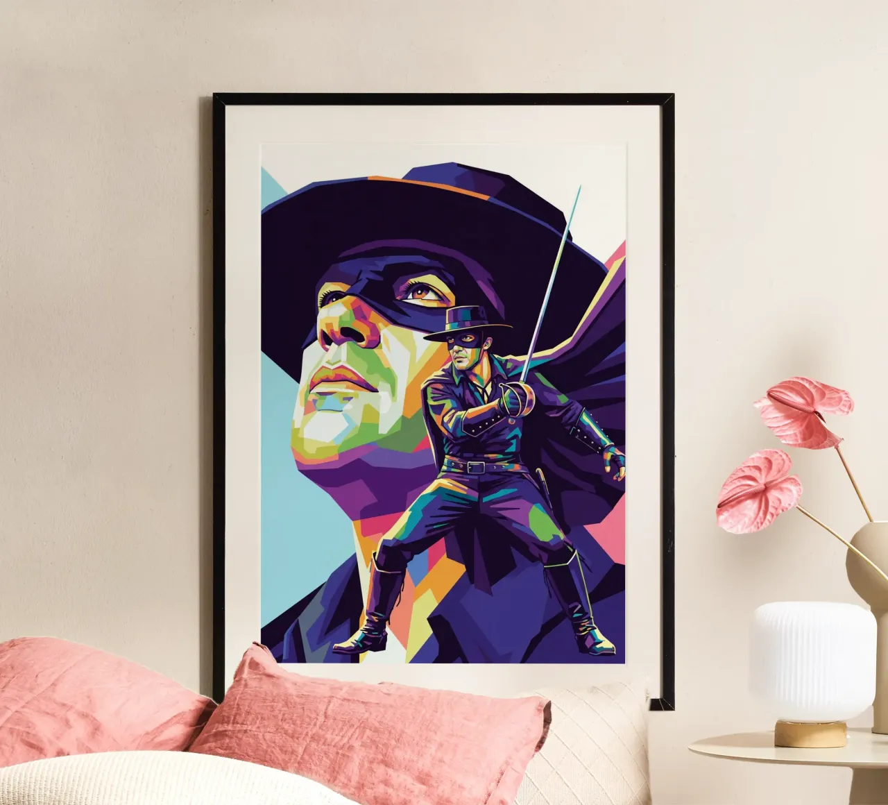La maschera di Zorro - Antonio Banderas poster con telaio in plastica da Hantamrata