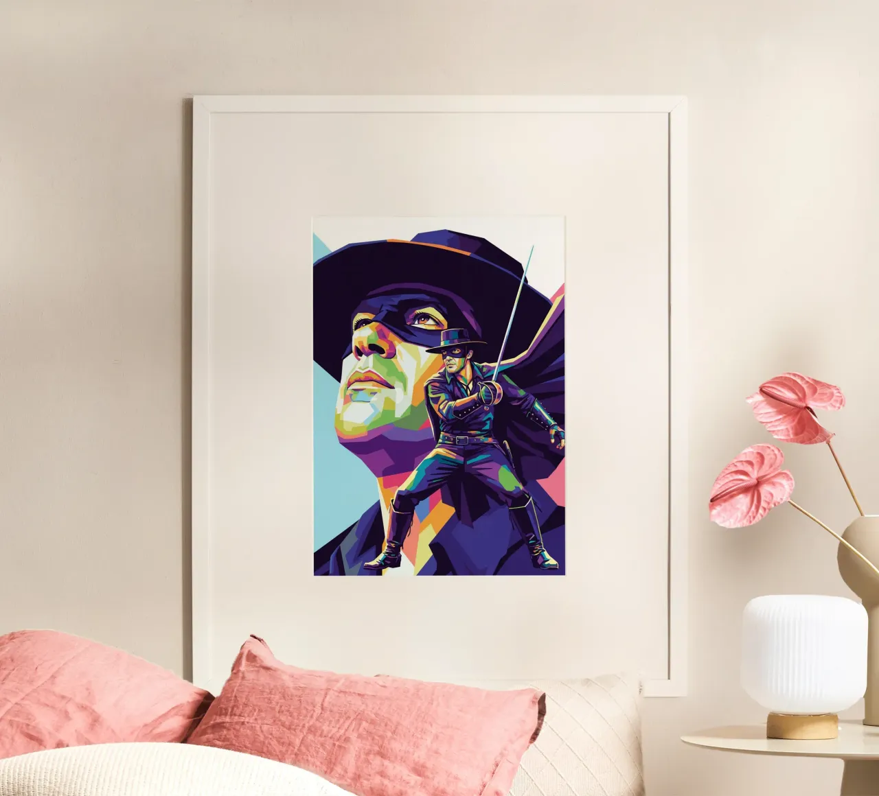 La maschera di Zorro - Antonio Banderas poster con telaio in plastica da Hantamrata