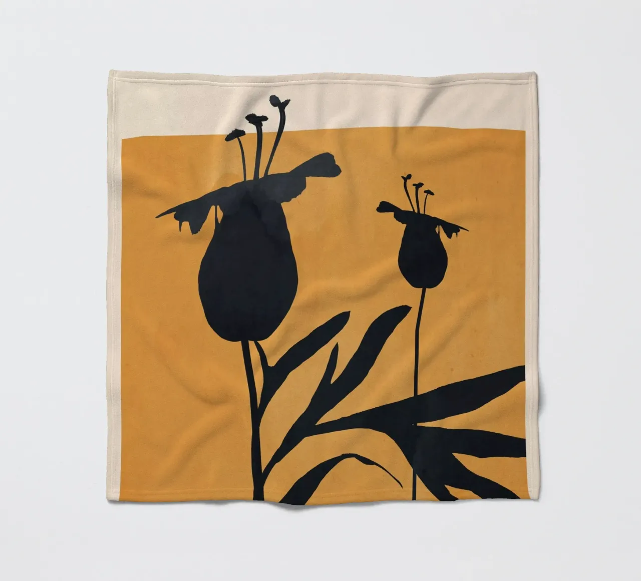 Arte astratta Pianta minimale 95 coperta in pile da ThingDesign