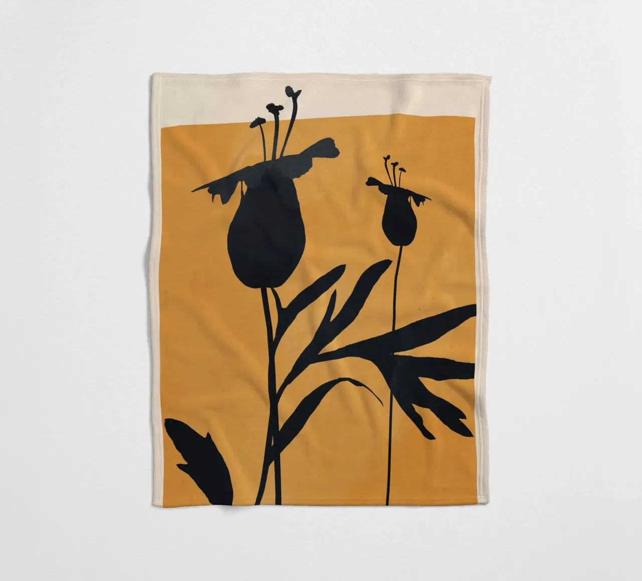 Arte astratta Pianta minimale 95 coperta in pile da ThingDesign