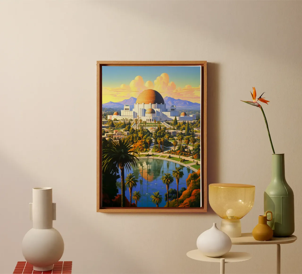 Los Angeles USA tela con Cornice a cassetta da Cyberpunk Canvas