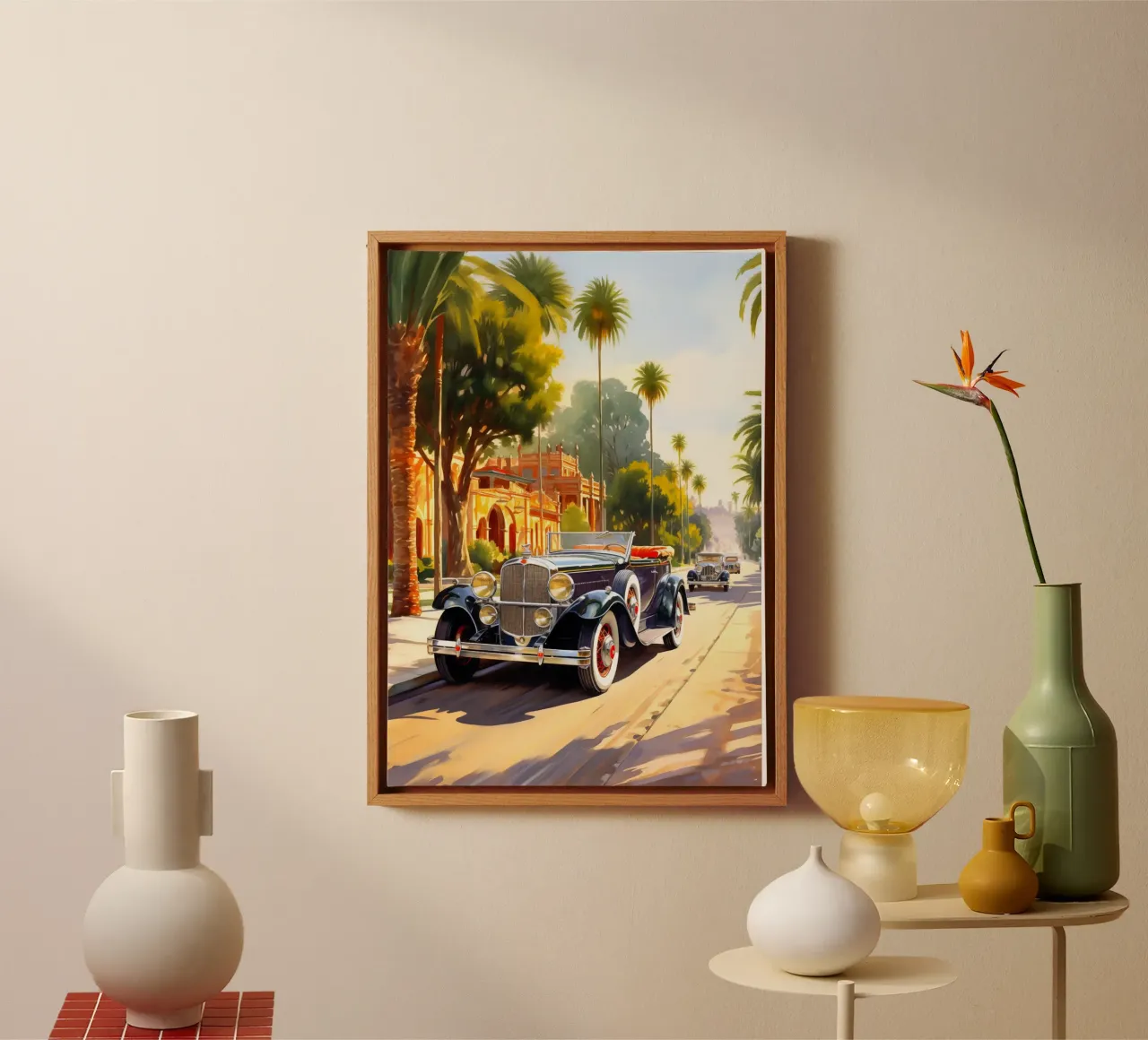Los Angeles USA tela con Cornice a cassetta da Cyberpunk Canvas