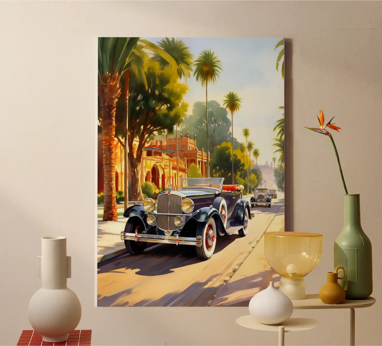 Los Angeles USA tela con Cornice a cassetta da Cyberpunk Canvas