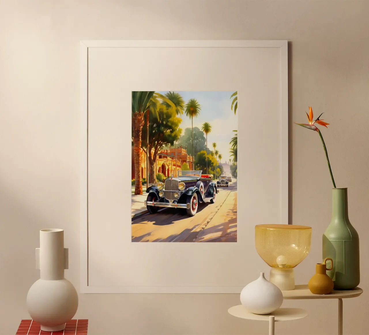 Los Angeles USA poster con telaio in alluminio da Cyberpunk Canvas