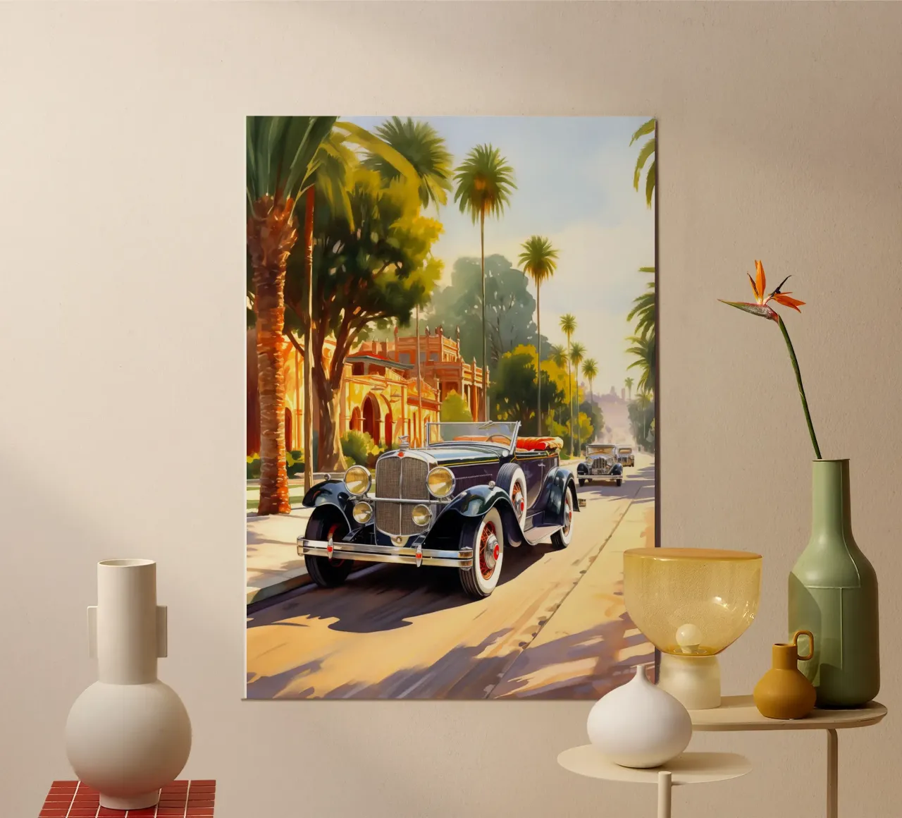 Los Angeles USA poster con telaio in alluminio da Cyberpunk Canvas