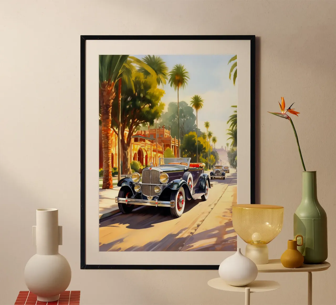 Los Angeles USA poster con telaio in alluminio da Cyberpunk Canvas