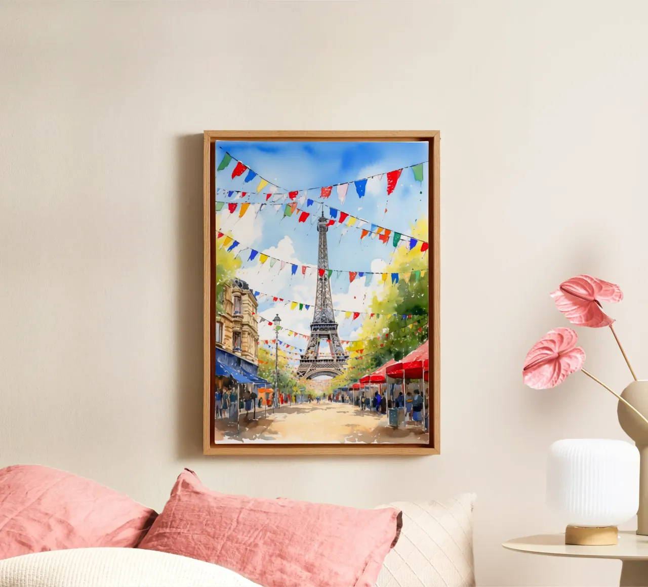 Parigi Francia tela con Cornice a cassetta da Cyberpunk Canvas