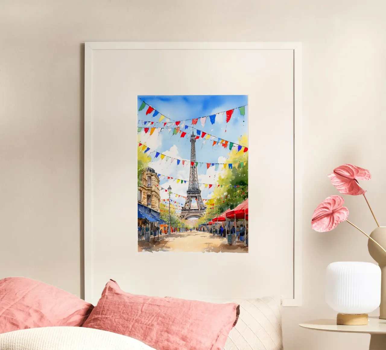 Parigi Francia poster con telaio in alluminio da Cyberpunk Canvas