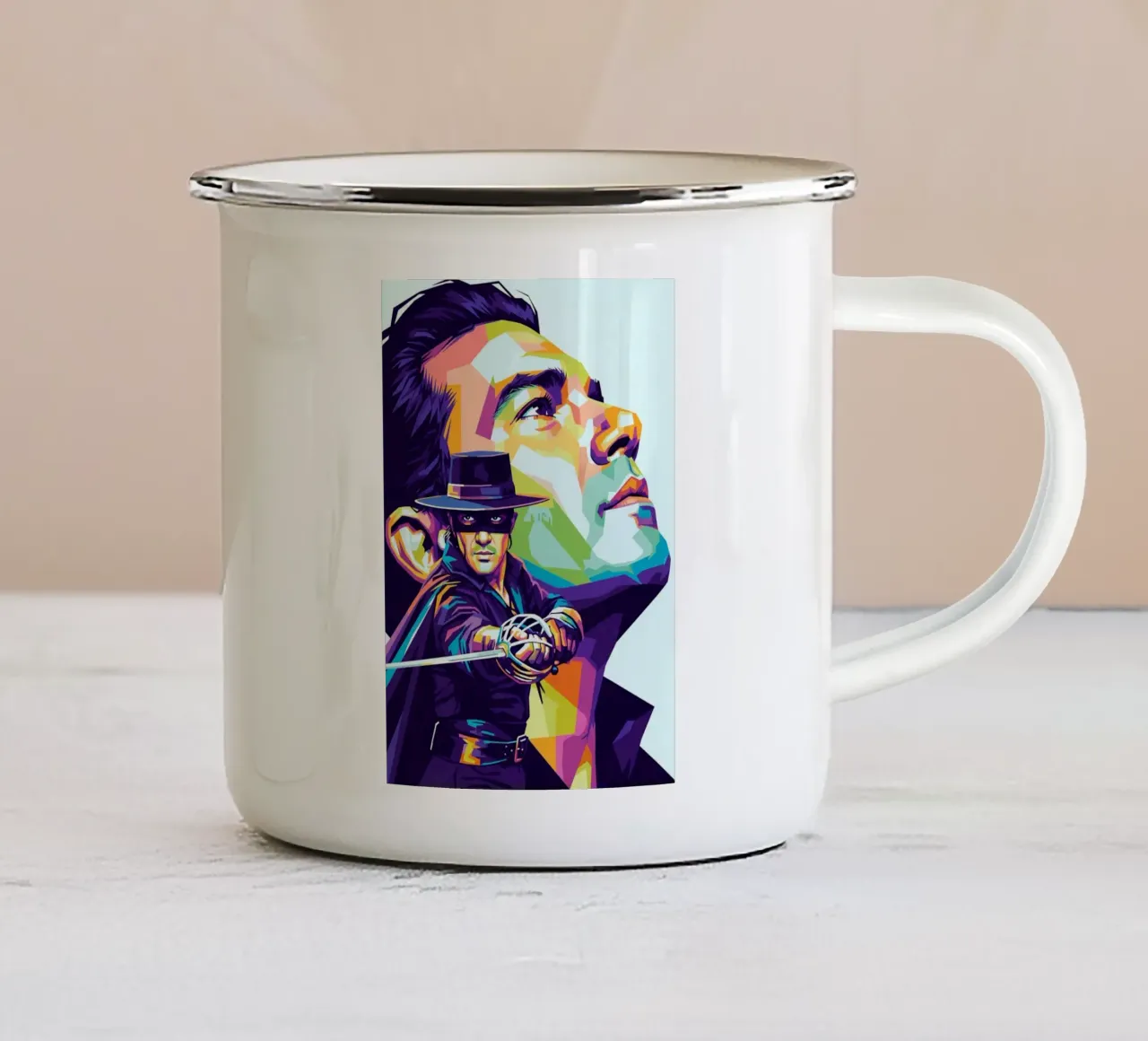 La maschera di Zorro tazza in smalto da Hantamrata