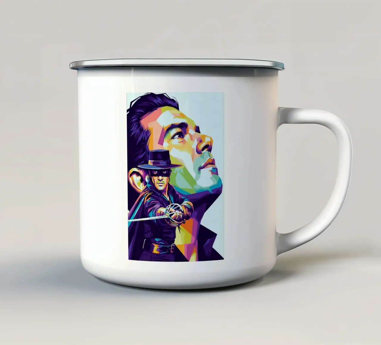 La maschera di Zorro tazza in smalto da Hantamrata
