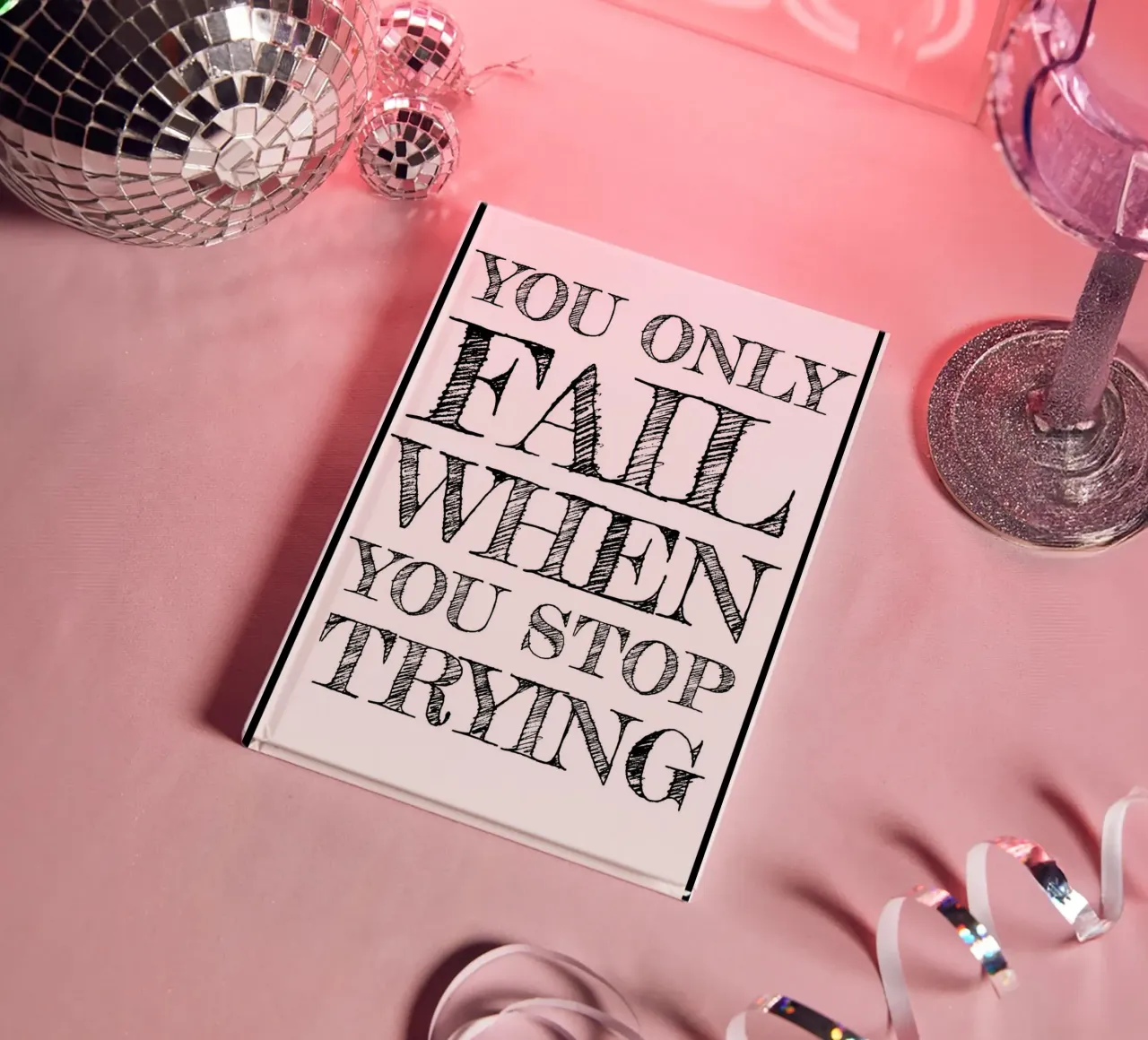 you only fail notebook by art quots shop