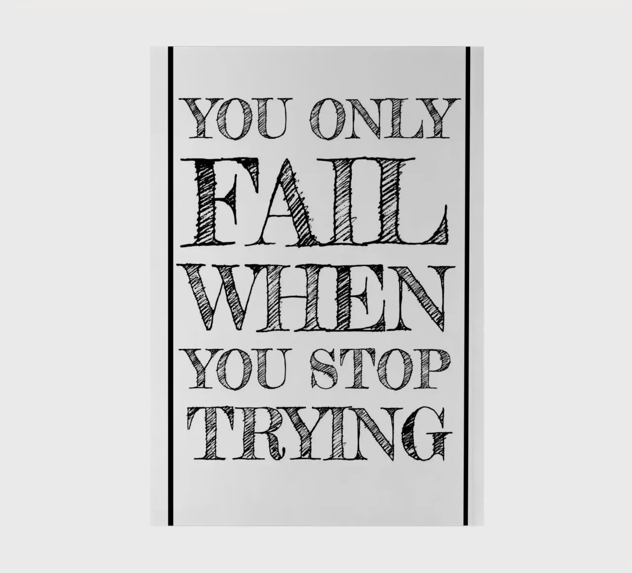 you only fail notebook by art quots shop