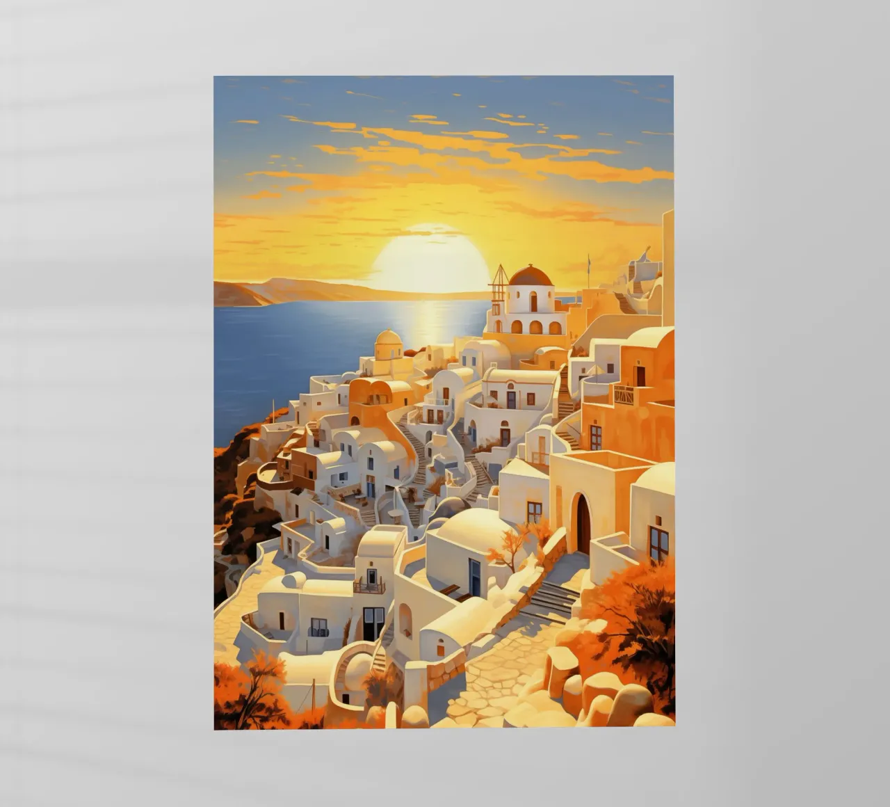 Santorini Greece pellicola backlit da Cyberpunk Canvas