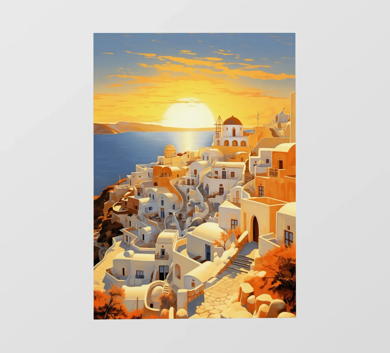 Santorini Greece telo in pvc da Cyberpunk Canvas
