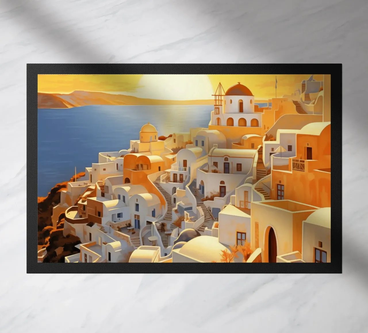 Santorini Greece zerbino da Cyberpunk Canvas
