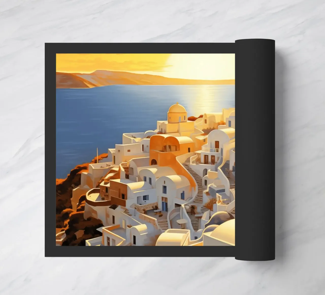 Santorini Greece zerbino da Cyberpunk Canvas
