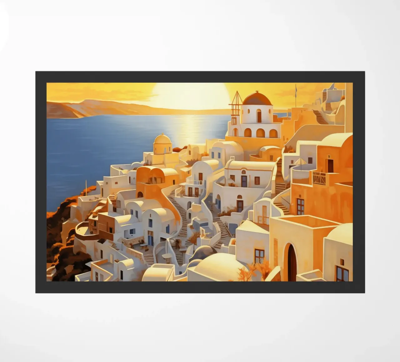 Santorini Greece zerbino da Cyberpunk Canvas