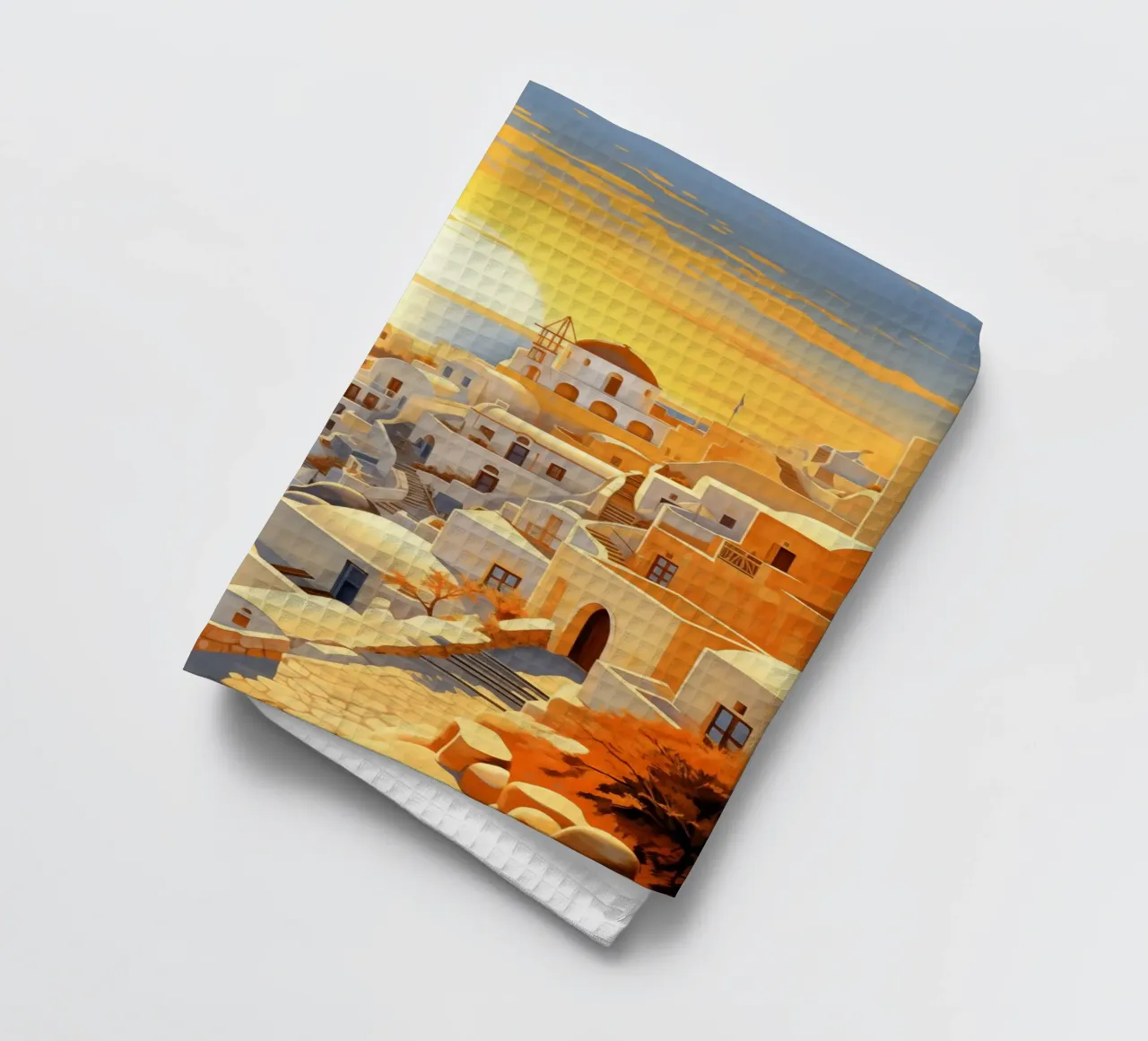 Santorin Grèce torchon de Cyberpunk Canvas