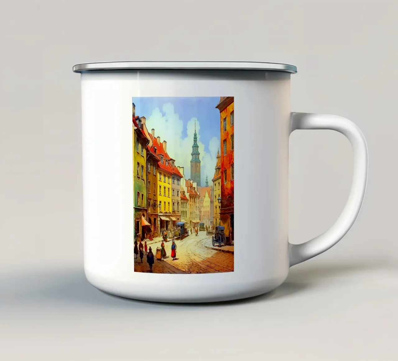 Varsavia Polonia tazza in smalto da Cyberpunk Canvas