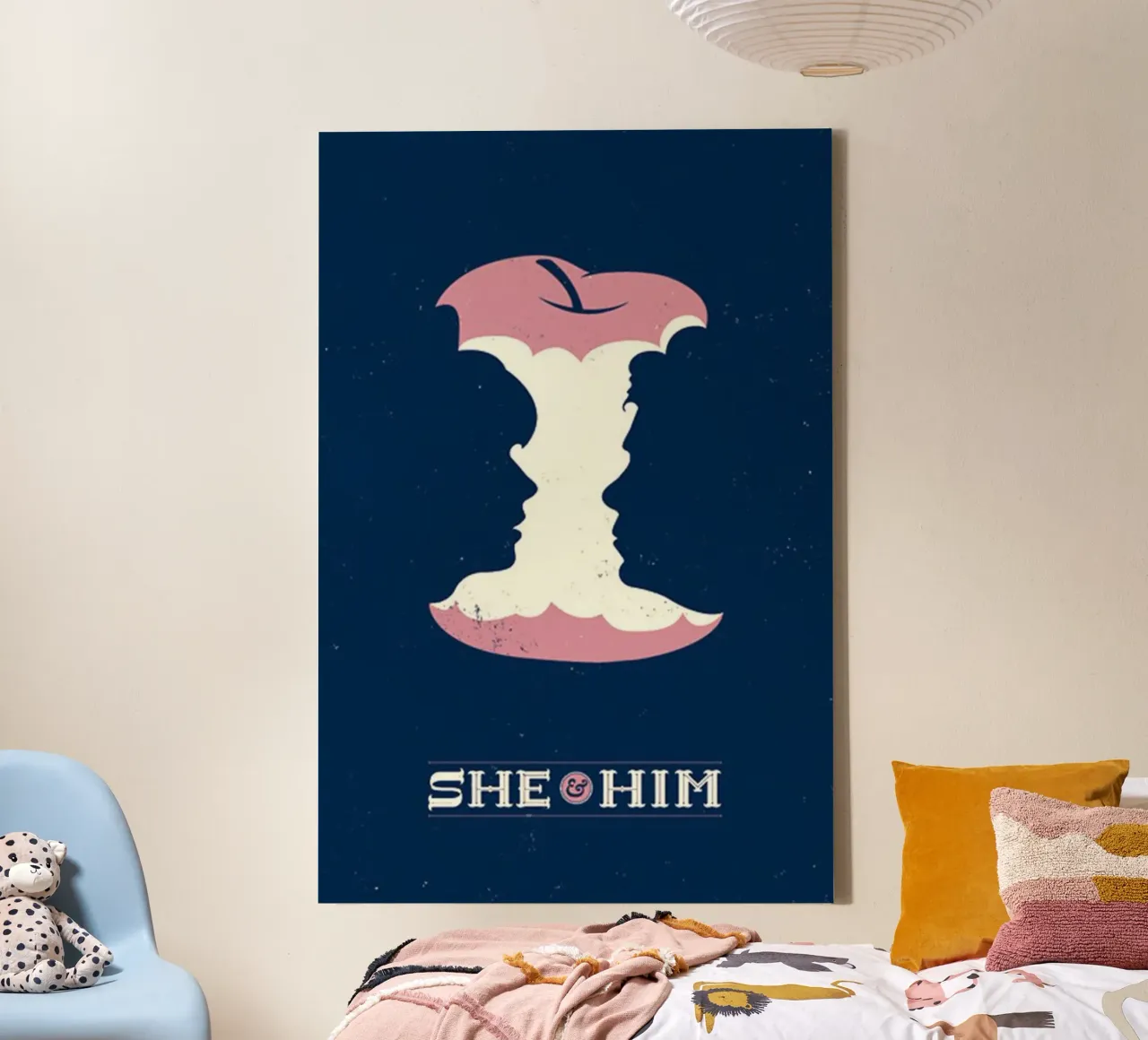 zij en hem canvas met Baklijst van art quots shop