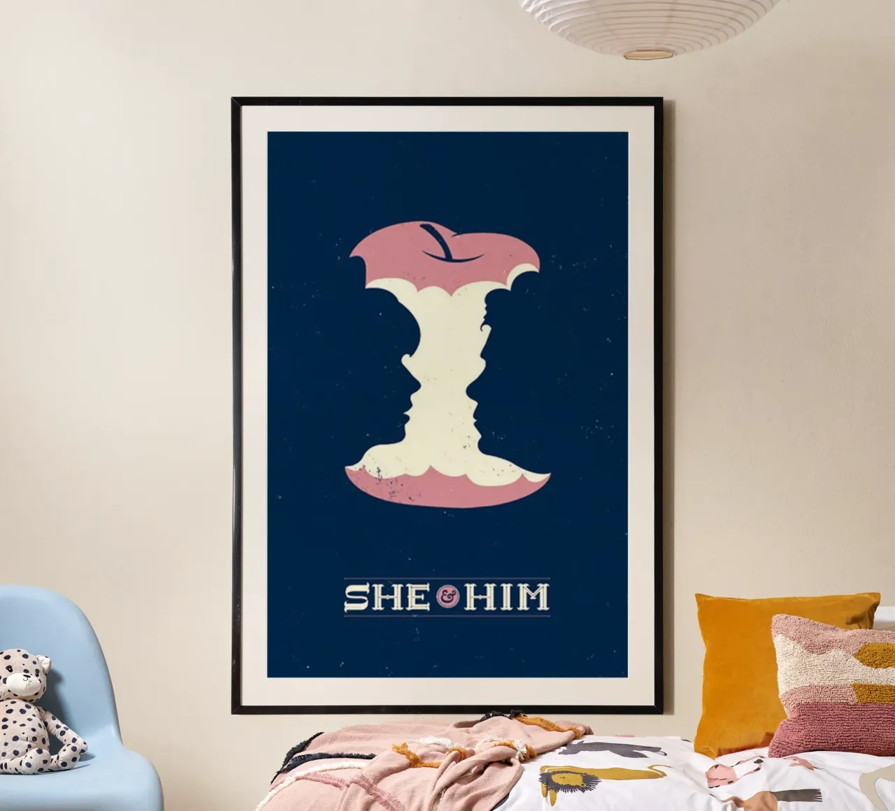 zij en hem poster met houten frame van art quots shop