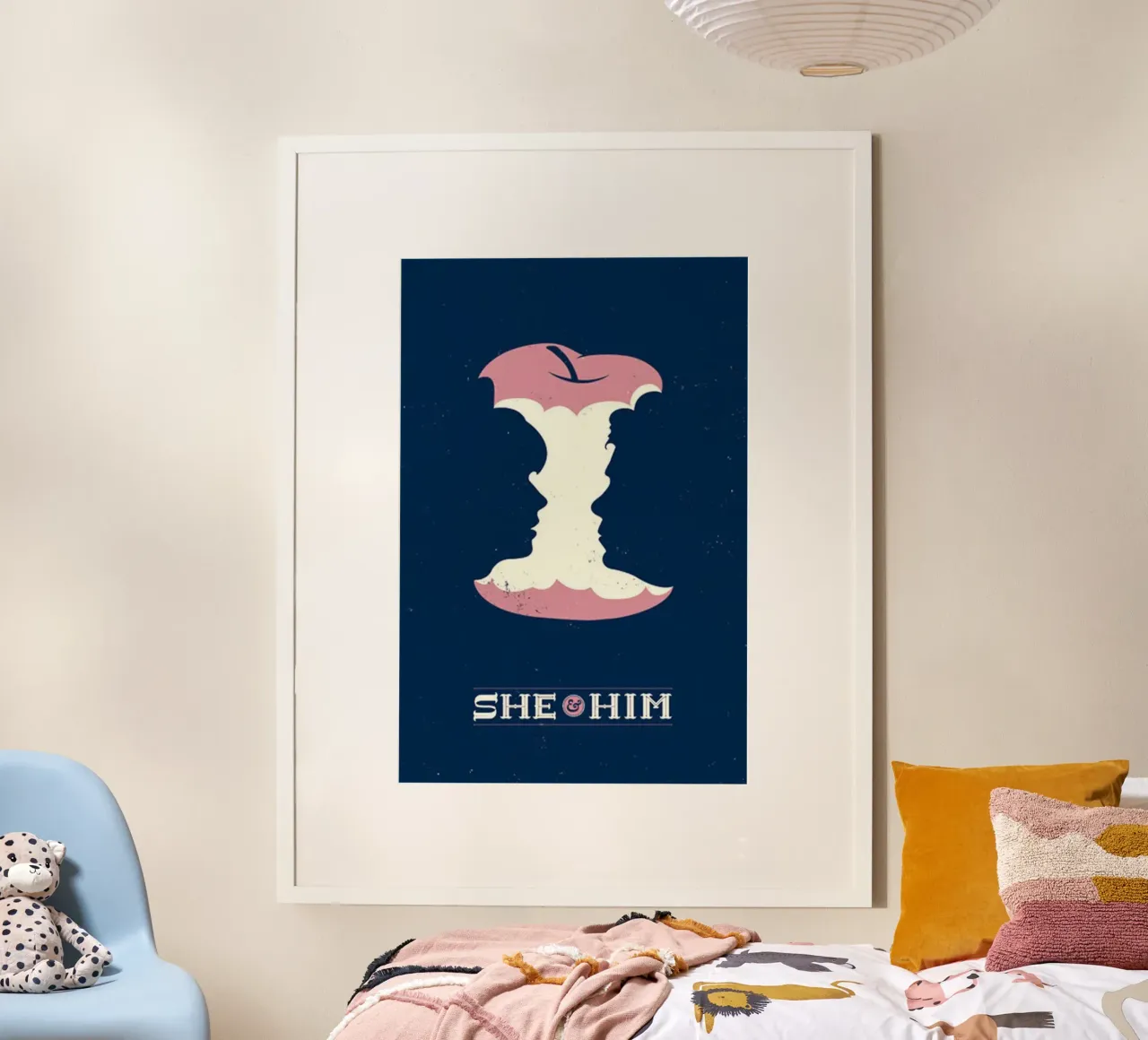zij en hem poster met houten frame van art quots shop
