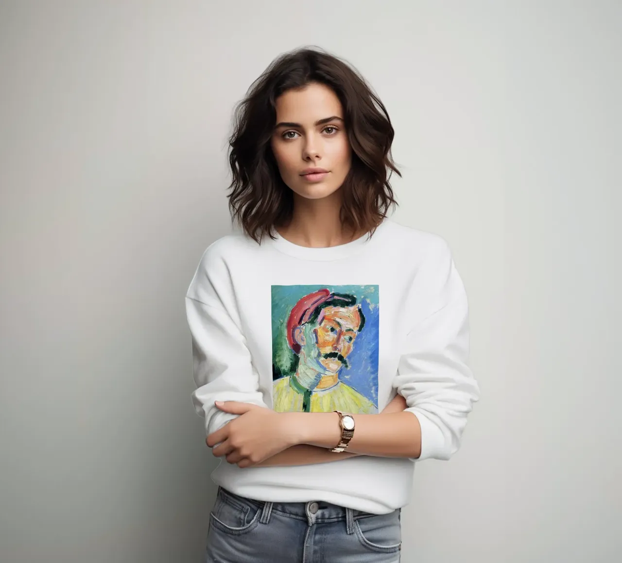 dipinto di un vecchio con i baffi felpa da briyan shop