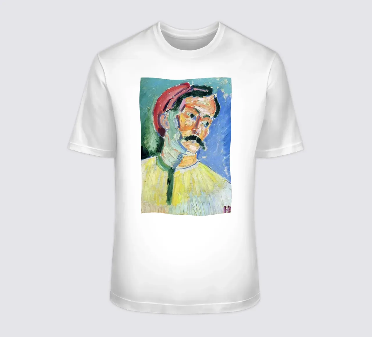 dipinto di un vecchio con i baffi t-shirt da briyan shop