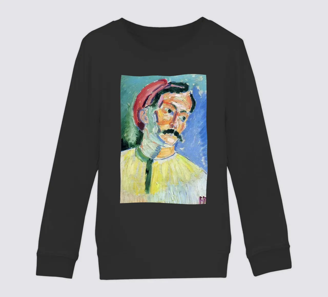 dipinto di un vecchio con i baffi felpa bambino da briyan shop