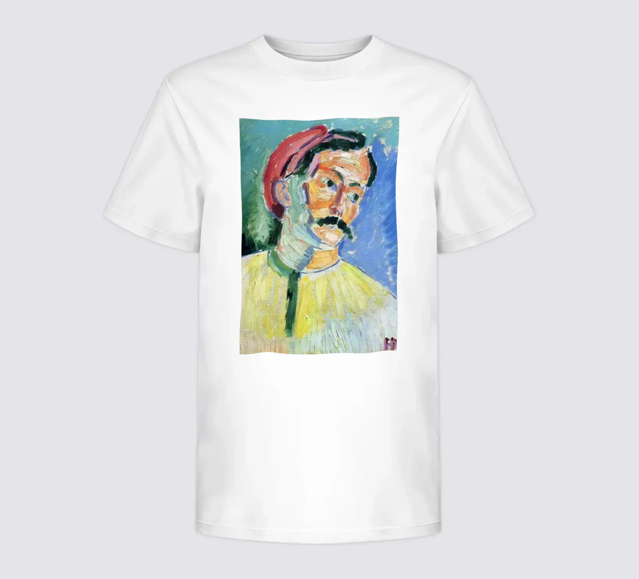 dipinto di un vecchio con i baffi t-shirt bambini da briyan shop