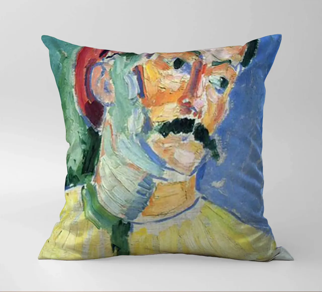 dipinto di un vecchio con i baffi cuscino da briyan shop